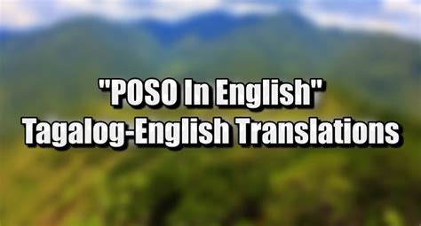 POSO (Tagalog).